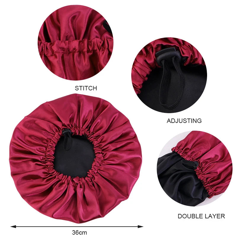 Kessaten FlexiFit : Bonnet en Satin Réversible à Élastique Ajustable - BonnetDeSatin