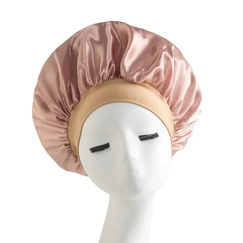 Kessaten SlipOn : Bonnet en Satin à Enfiler, Bandeau à Large à Bord - BonnetDeSatin