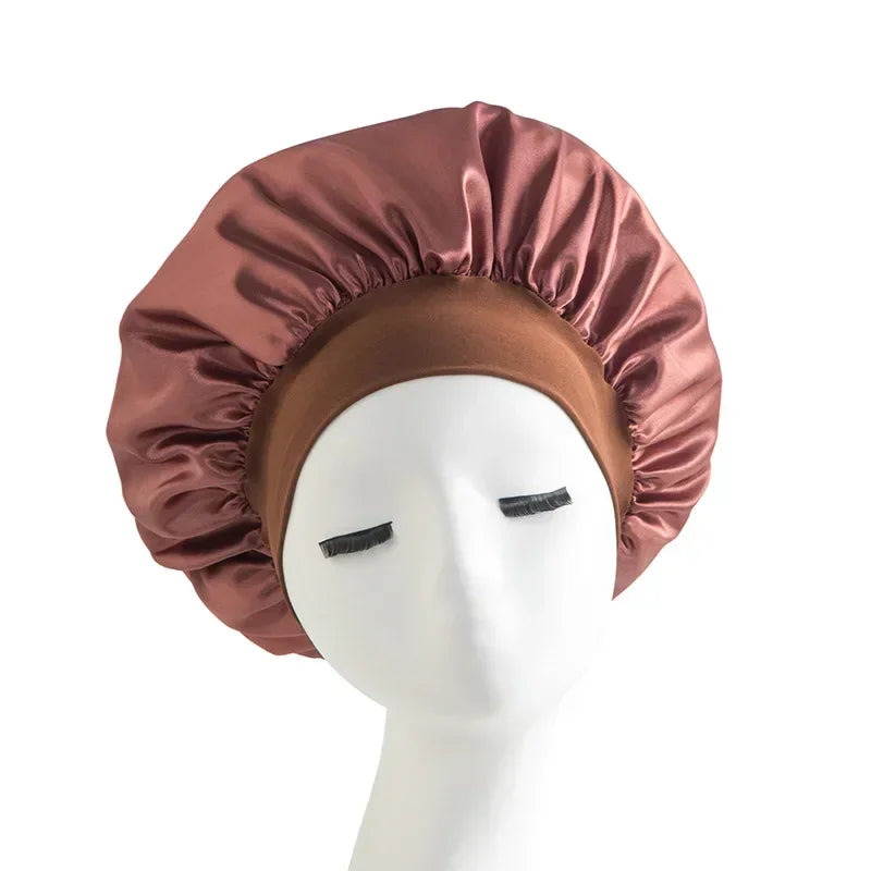 Kessaten SlipOn : Bonnet en Satin à Enfiler, Bandeau à Large à Bord - BonnetDeSatin