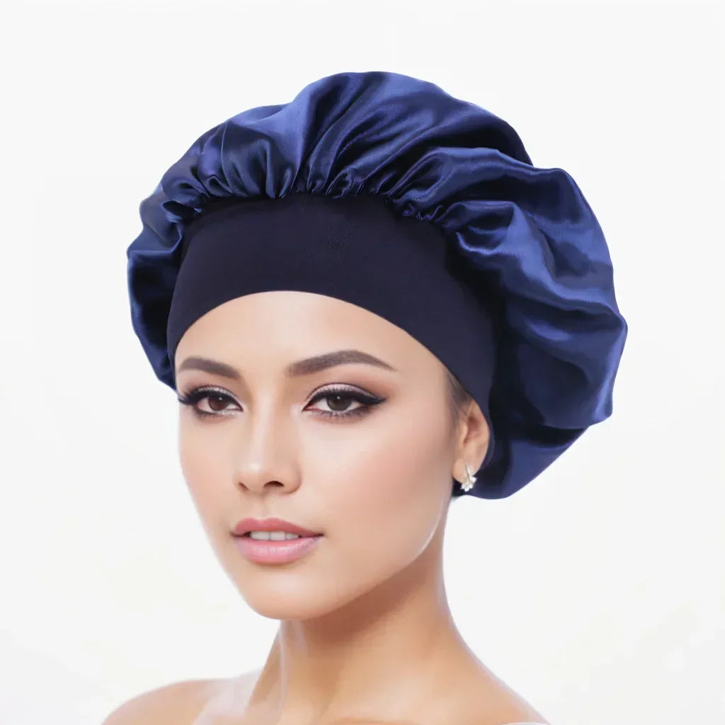 Kessaten SlipOn : Bonnet en Satin à Enfiler, Bandeau à Large à Bord - BonnetDeSatin